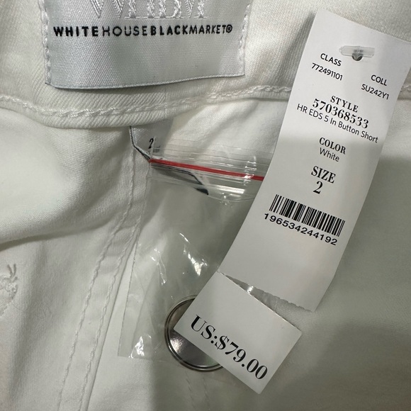 White House Black Market High Waist White Shorts - Picture 7 of 8